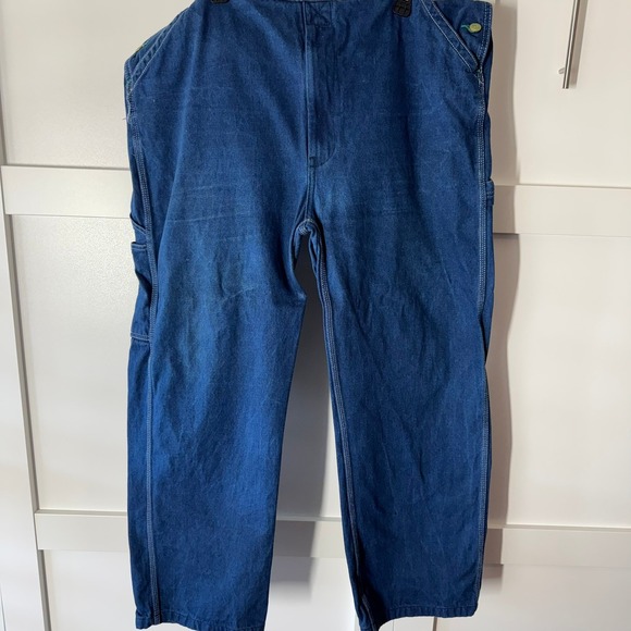 Liberty Overalls Denim Blue Bib Style Classic Workwear Zip Front Pockets 40 X 32 - Picture 5 of 16